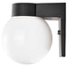 Wall Fixture Nuvo SF77-140 1 Light - 8" - Utility - Wall Mount - With White Glass Globe - Black Finish Nuvo