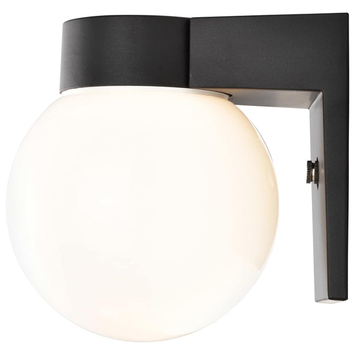 Wall Fixture Nuvo SF77-140 1 Light - 8" - Utility - Wall Mount - With White Glass Globe - Black Finish Nuvo
