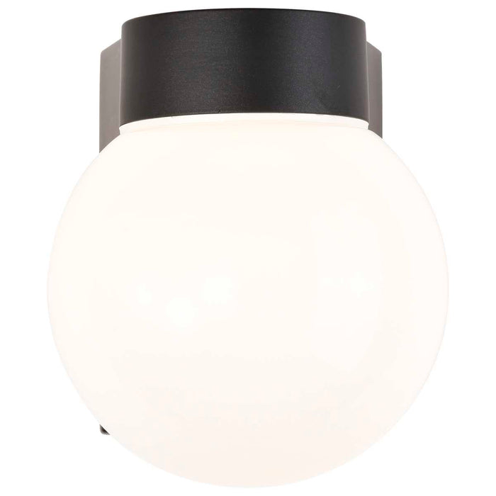 Wall Fixture Nuvo SF77-140 1 Light - 8" - Utility - Wall Mount - With White Glass Globe - Black Finish Nuvo