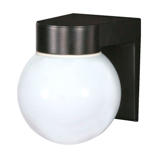 Wall Fixture Nuvo SF77-140 1 Light - 8" - Utility - Wall Mount - With White Glass Globe - Black Finish Nuvo