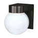 Wall Fixture Nuvo SF77-140 1 Light - 8" - Utility - Wall Mount - With White Glass Globe - Black Finish Nuvo