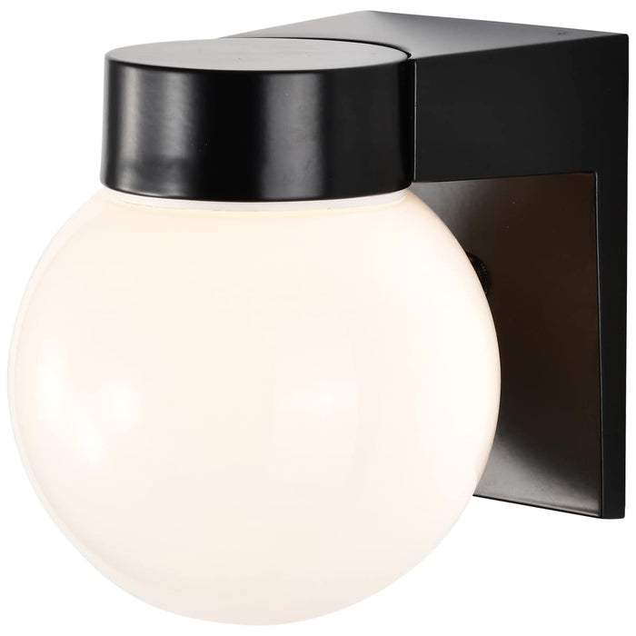 Wall Fixture Nuvo SF77-141 1 Light - 8" - Utility - Wall Mount - With White Glass Globe - Bronzotic Finish Nuvo