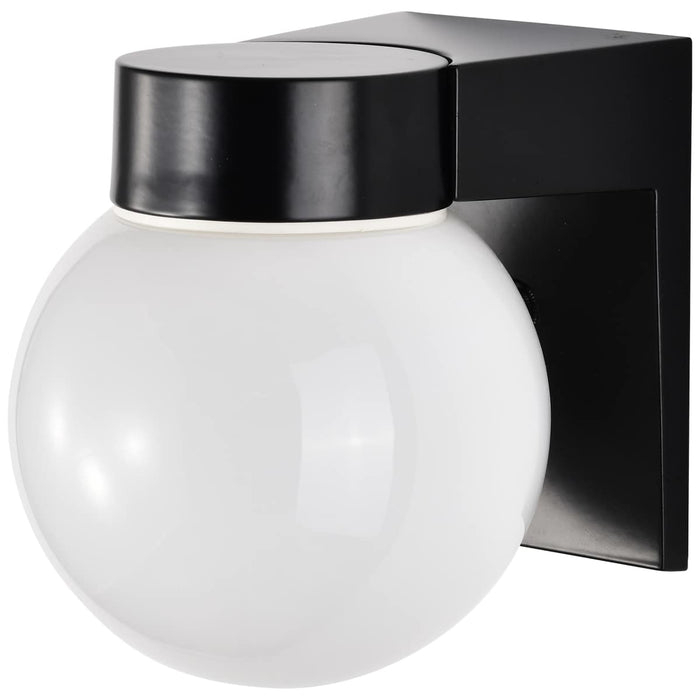 Wall Fixture Nuvo SF77-141 1 Light - 8" - Utility - Wall Mount - With White Glass Globe - Bronzotic Finish Nuvo