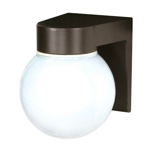 Wall Fixture Nuvo SF77-141 1 Light - 8" - Utility - Wall Mount - With White Glass Globe - Bronzotic Finish Nuvo