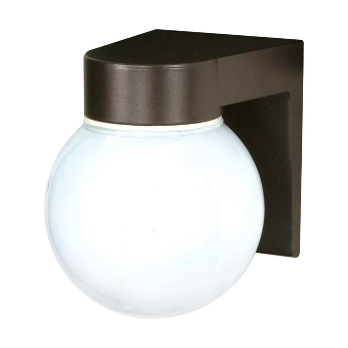 Wall Fixture Nuvo SF77-141 1 Light - 8" - Utility - Wall Mount - With White Glass Globe - Bronzotic Finish Nuvo