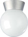 Flush Mount Nuvo SF77-152 1 Light - 8" - Utility - Ceiling Mount - With White Glass Globe - Satin Aluminum Finish Nuvo
