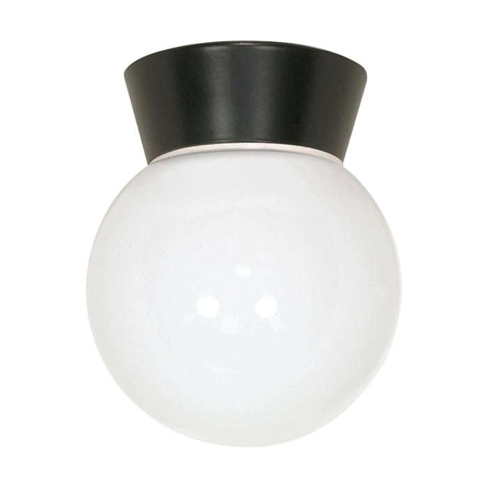 Flush Mount Nuvo SF77-153 1 Light - 8" - Utility - Ceiling Mount - With White Glass Globe - Bronzotic Finish Nuvo