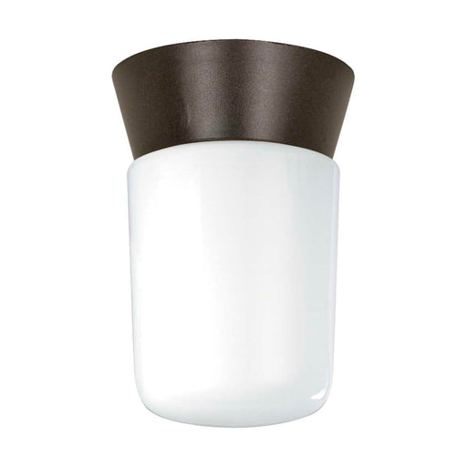 Flush Mount Nuvo SF77-156 1 Light - 8" - Utility - Ceiling Mount - With White Glass Cylinder - Bronzotic Finish Nuvo