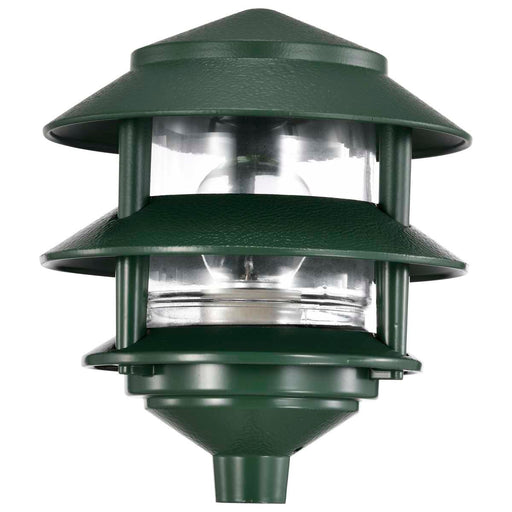 Post Lantern Nuvo SF77-323 Pagoda Garden Fixture - Small Hood - 1 light - 2 Tier - Green Finish Nuvo