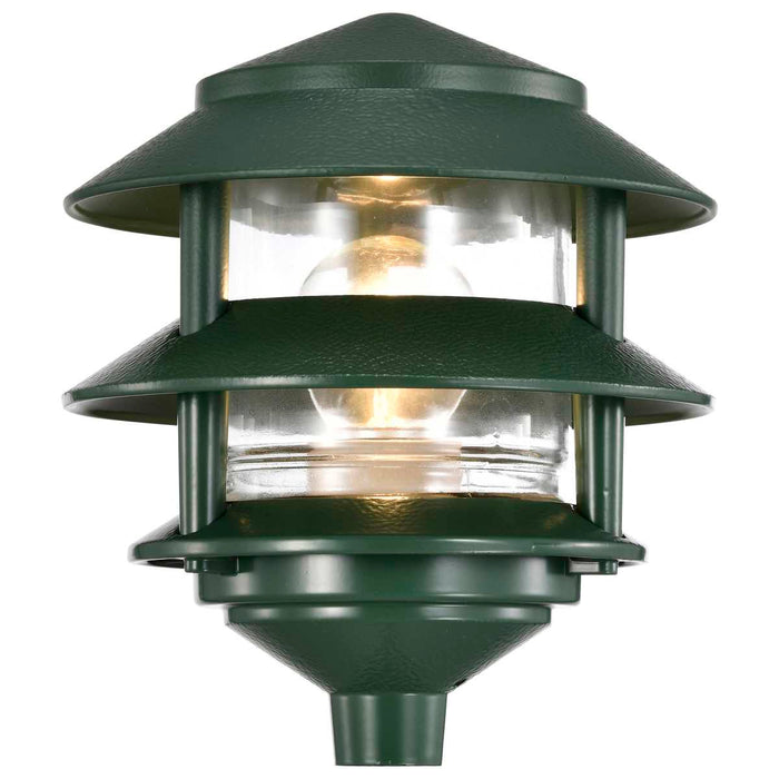 Post Lantern Nuvo SF77-323 Pagoda Garden Fixture - Small Hood - 1 light - 2 Tier - Green Finish Nuvo