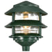 Post Lantern Nuvo SF77-323 Pagoda Garden Fixture - Small Hood - 1 light - 2 Tier - Green Finish Nuvo
