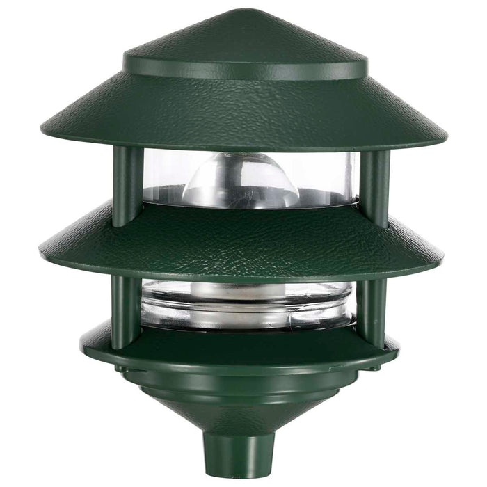 Post Lantern Nuvo SF77-323 Pagoda Garden Fixture - Small Hood - 1 light - 2 Tier - Green Finish Nuvo