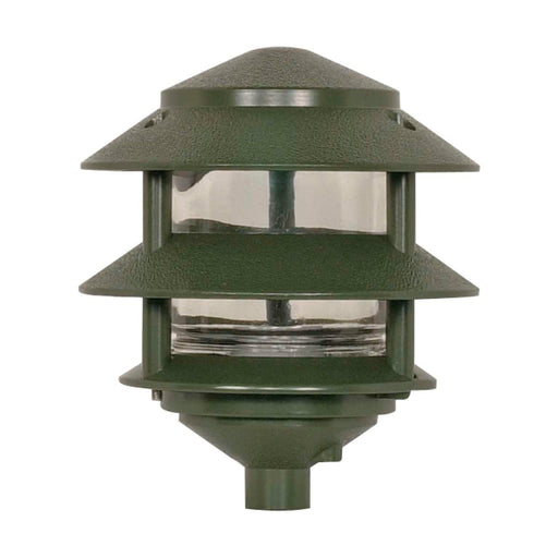 Post Lantern Nuvo SF77-323 Pagoda Garden Fixture - Small Hood - 1 light - 2 Tier - Green Finish Nuvo