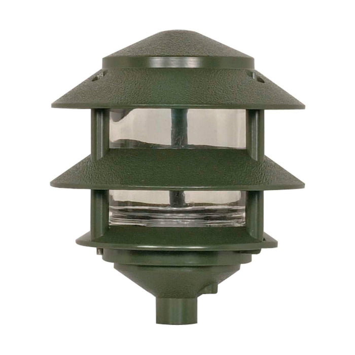 Post Lantern Nuvo SF77-323 Pagoda Garden Fixture - Small Hood - 1 light - 2 Tier - Green Finish Nuvo