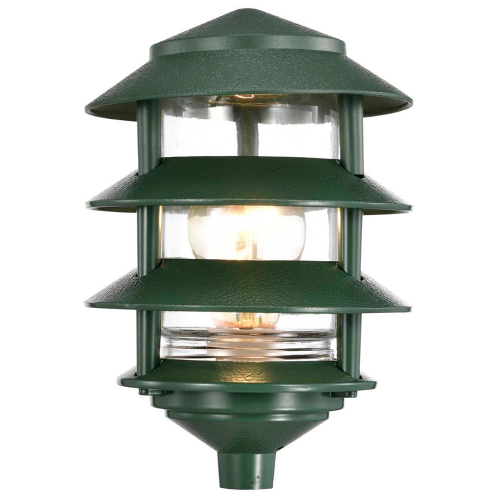 Post Lantern Nuvo SF77-324 Pagoda Garden Fixture - Small Hood - 1 light - 3 Tier - Green Finish Nuvo
