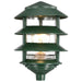 Post Lantern Nuvo SF77-324 Pagoda Garden Fixture - Small Hood - 1 light - 3 Tier - Green Finish Nuvo