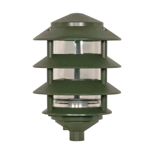 Post Lantern Nuvo SF77-324 Pagoda Garden Fixture - Small Hood - 1 light - 3 Tier - Green Finish Nuvo