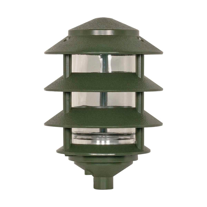 Post Lantern Nuvo SF77-324 Pagoda Garden Fixture - Small Hood - 1 light - 3 Tier - Green Finish Nuvo