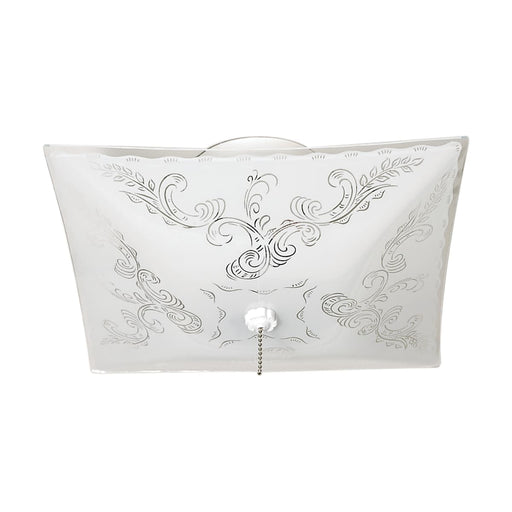 Flush Mount Nuvo SF77-392 2 Light - 12" - Ceiling Fixture - Square Floral / with Pull Chain - White Finish Nuvo