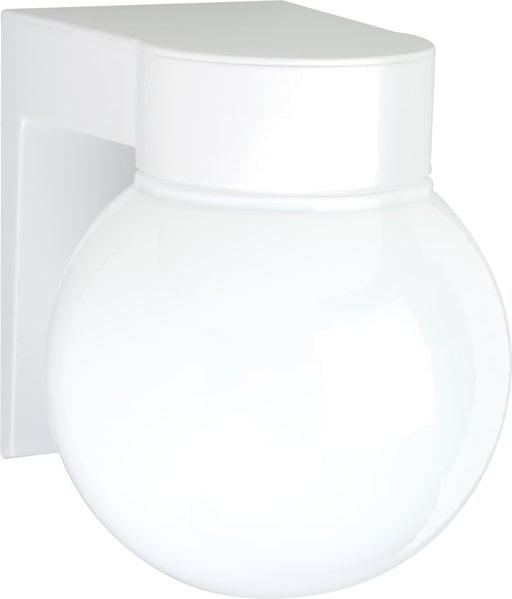 Wall Fixture Nuvo SF77-531 1 Light - 8" - Utility - Wall Mount - With White Glass Globe - White Finish Nuvo