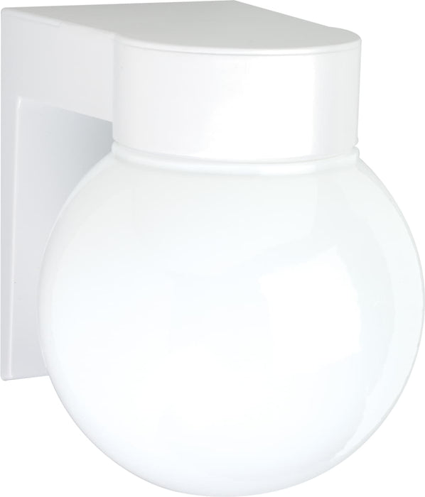 Wall Fixture Nuvo SF77-531 1 Light - 8" - Utility - Wall Mount - With White Glass Globe - White Finish Nuvo