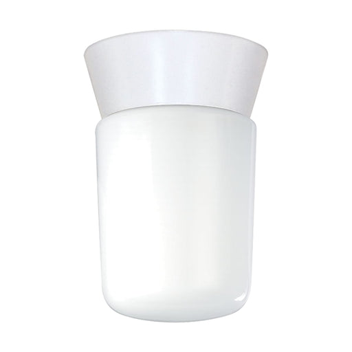 Flush Mount Nuvo SF77-533 1 Light - 8" - Utility - Ceiling Mount - With White Glass Cylinder - White Finish Nuvo
