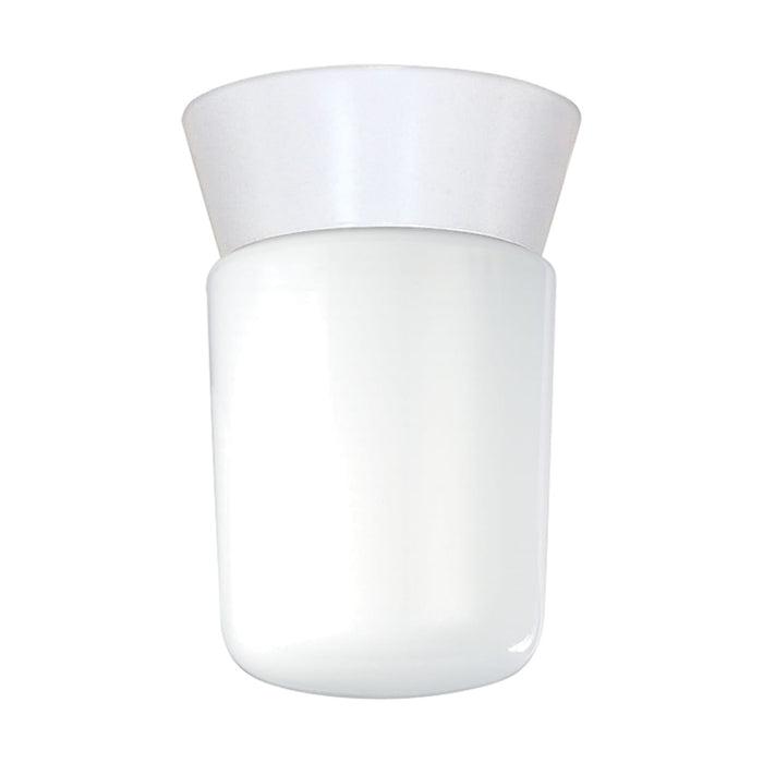 Flush Mount Nuvo SF77-533 1 Light - 8" - Utility - Ceiling Mount - With White Glass Cylinder - White Finish Nuvo