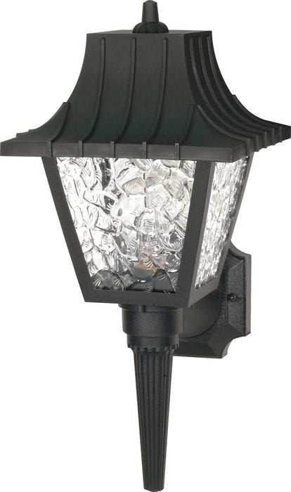 Wall Lantern Nuvo SF77-852 1 Light - 18" - Wall Lantern - Mansard Lantern with Textured Acrylic Panels - Black Finish Nuvo