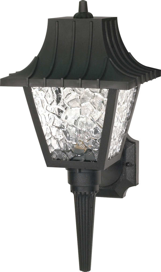 Wall Lantern Nuvo SF77-852 1 Light - 18" - Wall Lantern - Mansard Lantern with Textured Acrylic Panels - Black Finish Nuvo