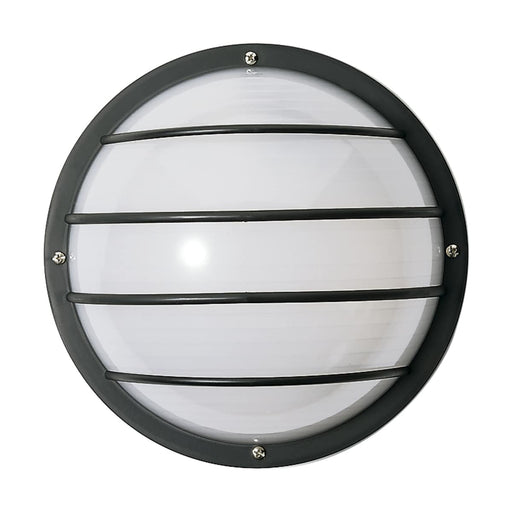 Wall Fixture Nuvo SF77-859 1 Light - 10" - Round Cage Wall Fixture - Polysynthetic Body & Lens - Black Finish Nuvo
