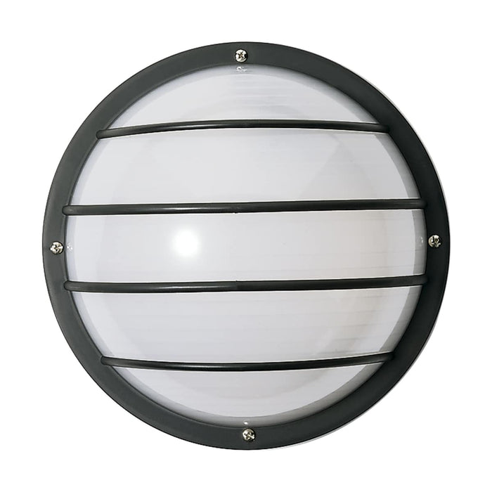 Wall Fixture Nuvo SF77-859 1 Light - 10" - Round Cage Wall Fixture - Polysynthetic Body & Lens - Black Finish Nuvo