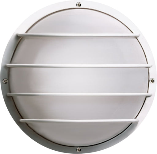 Wall Fixture Nuvo SF77-861 1 Light - 10" - Round Cage Wall Fixture - Polysynthetic Body & Lens - White Finish Nuvo