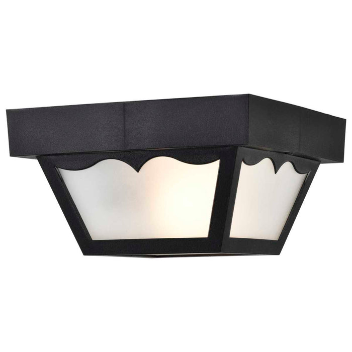Flush Mount Nuvo SF77-863 1 Light - 8" - Carport Flush Mount - With Frosted Glass - Black Finish Nuvo
