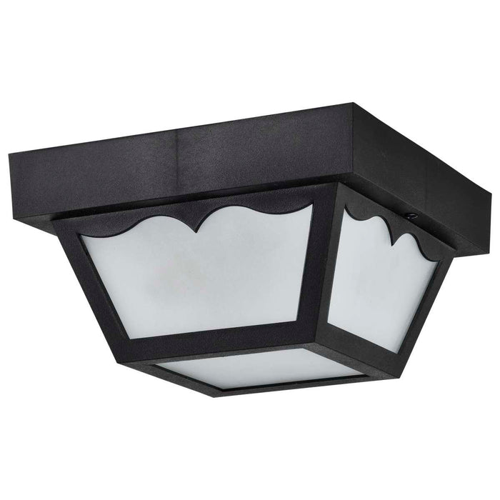 Flush Mount Nuvo SF77-863 1 Light - 8" - Carport Flush Mount - With Frosted Glass - Black Finish Nuvo
