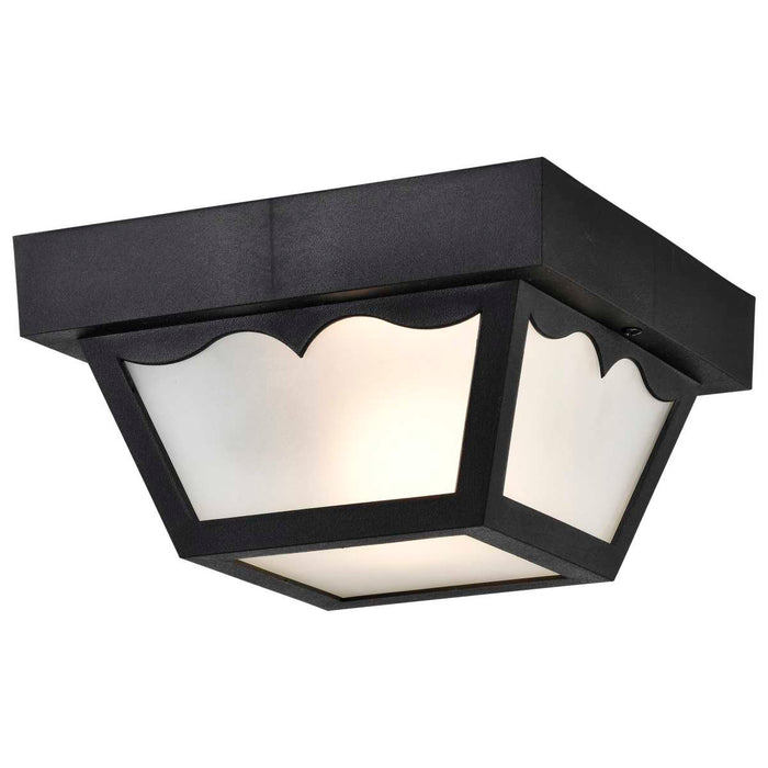 Flush Mount Nuvo SF77-863 1 Light - 8" - Carport Flush Mount - With Frosted Glass - Black Finish Nuvo