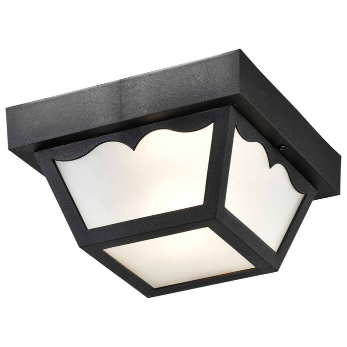 Flush Mount Nuvo SF77-863 1 Light - 8" - Carport Flush Mount - With Frosted Glass - Black Finish Nuvo