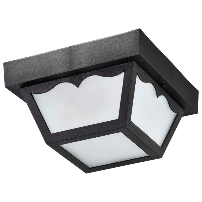 Flush Mount Nuvo SF77-863 1 Light - 8" - Carport Flush Mount - With Frosted Glass - Black Finish Nuvo
