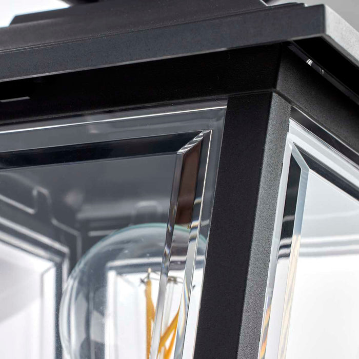 Wall Lantern Nuvo SF77-896 1 Light - 17'' Coach Lantern with Finial - Beveled Acrylic Panels - Black Finish Nuvo