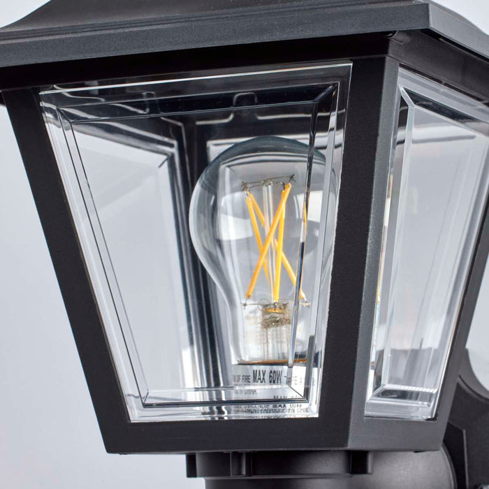 Wall Lantern Nuvo SF77-896 1 Light - 17'' Coach Lantern with Finial - Beveled Acrylic Panels - Black Finish Nuvo