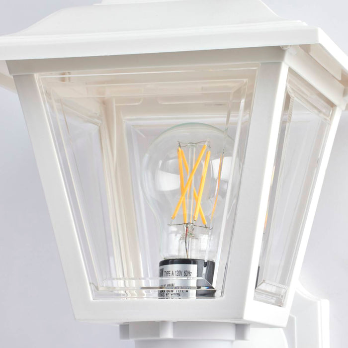 Wall Lantern Nuvo SF77-897 1 Light - 17'' Coach Lantern with Finial - Beveled Acrylic Panels - White Finish Nuvo