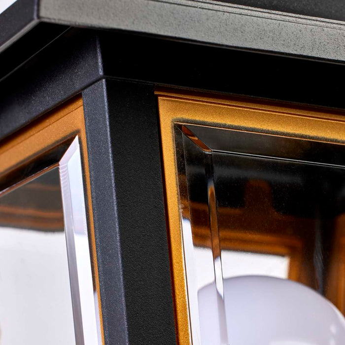 Post Lantern Nuvo SF77-898 1 Light - 13'' Coach Post Top Lantern with Finial - Beveled Acrylic Panels - Black Finish Nuvo