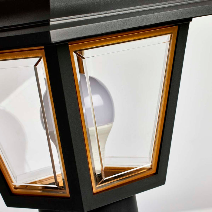 Post Lantern Nuvo SF77-898 1 Light - 13'' Coach Post Top Lantern with Finial - Beveled Acrylic Panels - Black Finish Nuvo