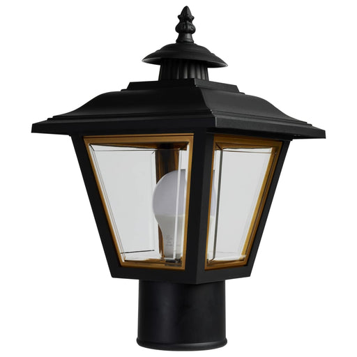 Post Lantern Nuvo SF77-898 1 Light - 13'' Coach Post Top Lantern with Finial - Beveled Acrylic Panels - Black Finish Nuvo