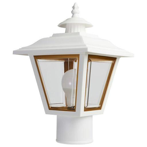 Wall Lantern Nuvo SF77-899 1 Light - 13'' Coach Post Top Lantern with Finial - Beveled Acrylic Panels - White Finish Nuvo