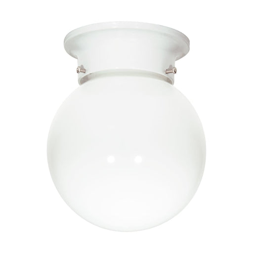 Flush Mount Nuvo SF77-947 1 Light - 6" Flush with White Glass - White Finish Nuvo