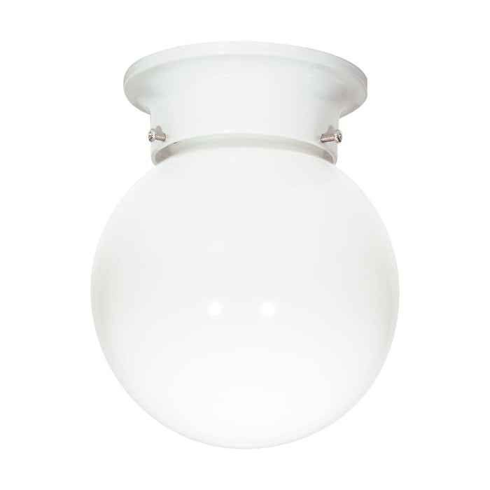 Flush Mount Nuvo SF77-947 1 Light - 6" Flush with White Glass - White Finish Nuvo