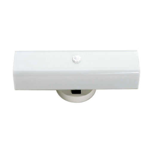 Vanity Nuvo SF77-990 2 Light - 14" Vanity with White "U" Channel Glass with Convenience Outlet - White Finish Nuvo