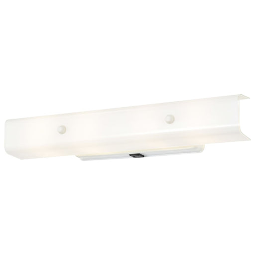 Vanity Nuvo SF77-991 4 Light - 24" Vanity with White "U" Channel Glass with Convenience Outlet - White Finish Nuvo