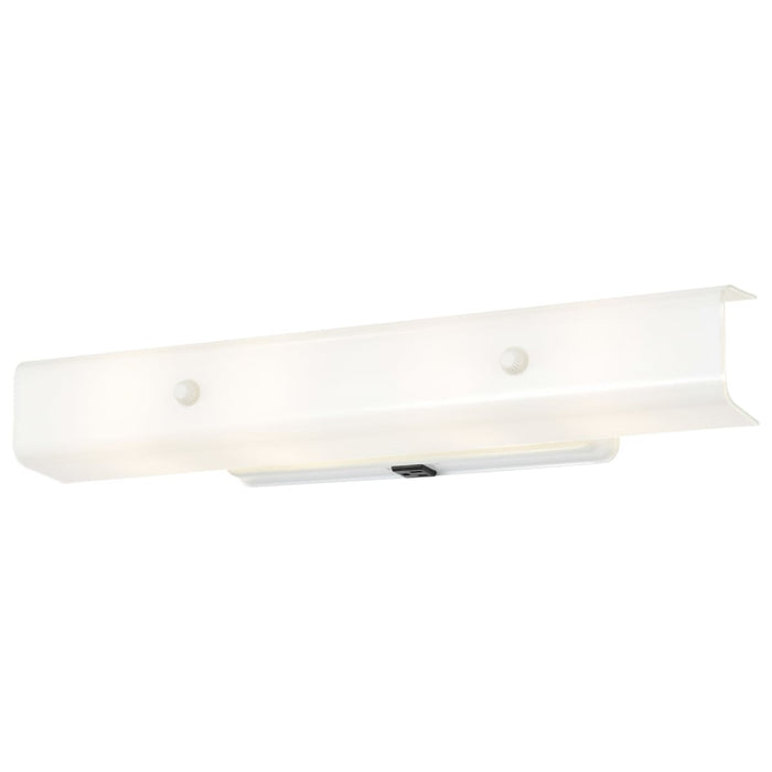 Vanity Nuvo SF77-991 4 Light - 24" Vanity with White "U" Channel Glass with Convenience Outlet - White Finish Nuvo