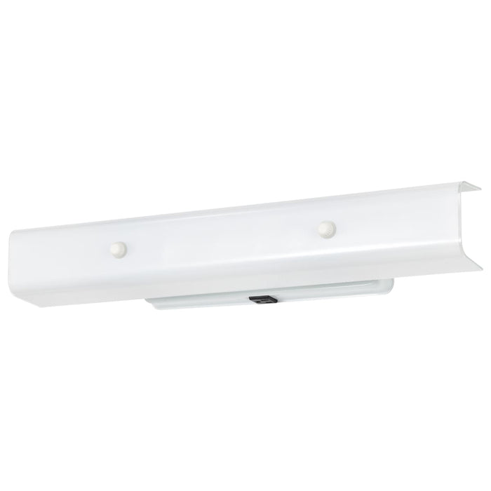 Vanity Nuvo SF77-991 4 Light - 24" Vanity with White "U" Channel Glass with Convenience Outlet - White Finish Nuvo